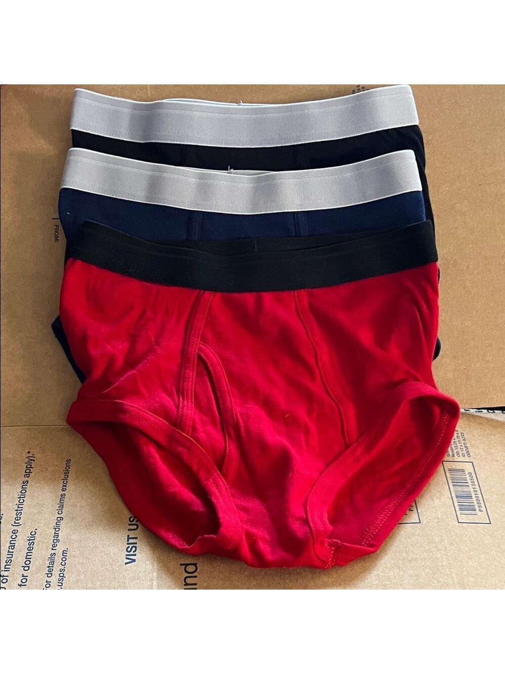 New Youth Cotton Briefs - Red, Navy, Black with wide Waistband